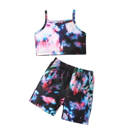 

NECHOLOGY Mobile Edge Awm17bpe Newborn Infant Boys Girls Clothes Summer Sleeveless Tie Dye Strap Vest T Shirt Tops Shorts Baby 5 Childrenscostume Multicolor 12-18 Months