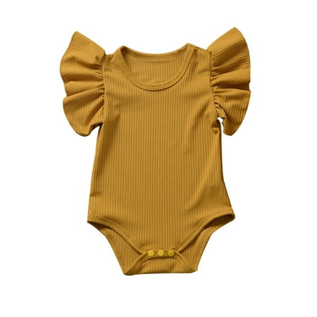 

Gwiyeopda Newborn Infant Baby Girl Cotton Romper Sleeveless Jumpsuit Clothes Set Sunsuit