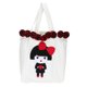thumbnail image 1 of Bolso de lona bonito y portátil, bolso de hombro elegante con decoración de bolas de hilo de lana, 1 of 8
