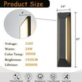 thumbnail image 5 of H22" Large Dusk to Dawn Modern Outdoor Wall Light 24W Integrated LED Exterior Wall Sconce with Black Trapezoid Design and Acrylic Shade for Garage Entryway, 5 of 8
