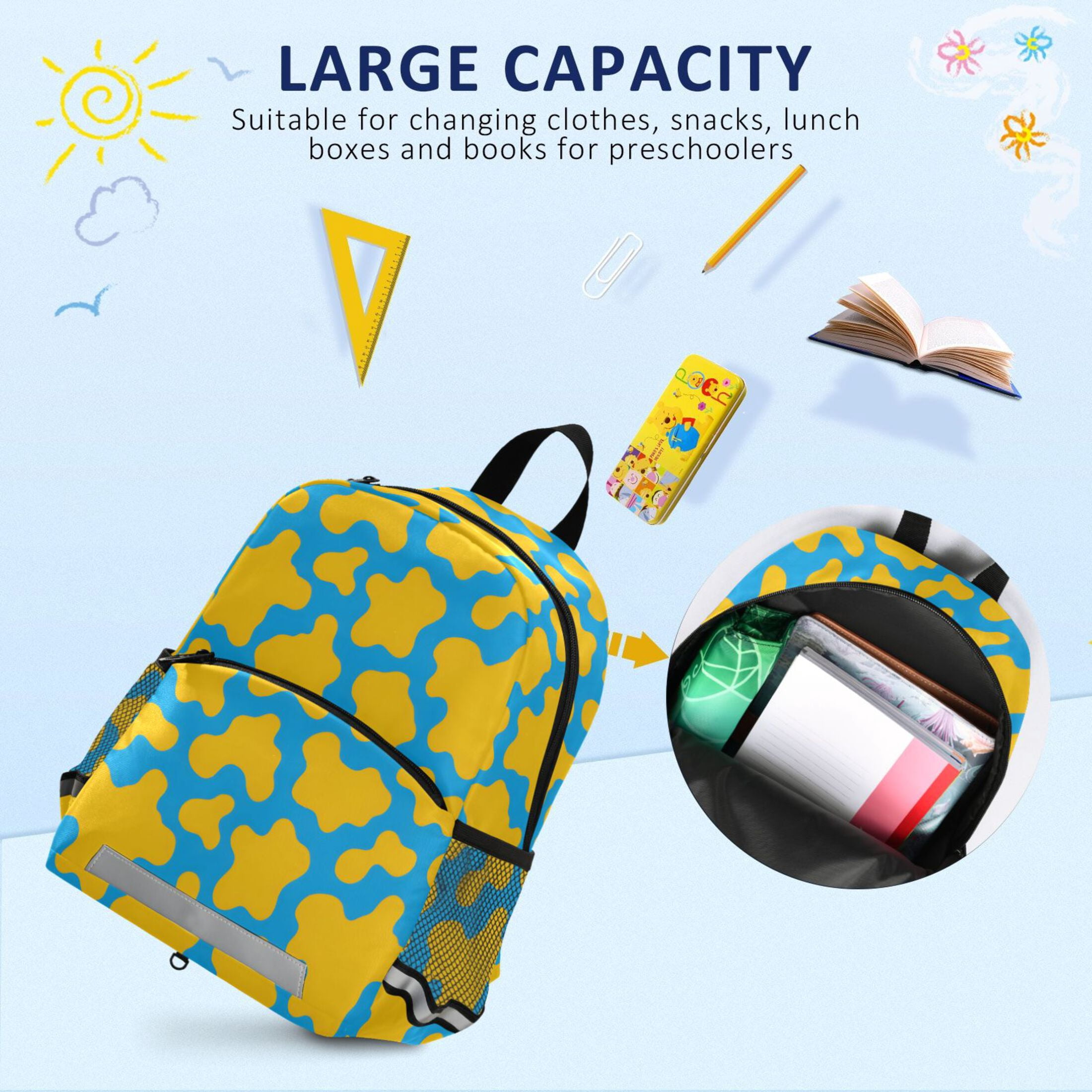 ALAZA Cow Print School Backpack Elementary Student Bookbag