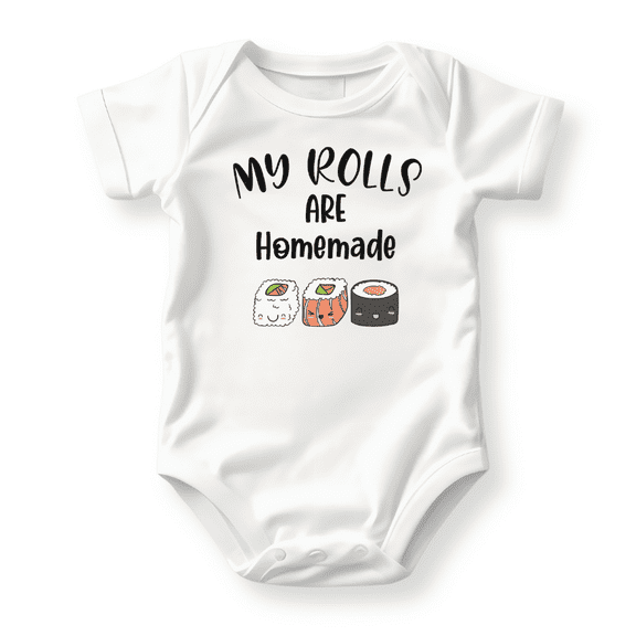 My Rolls are Homemade Sushi Shirt Premium Custom Baby Clothes Unisex Baby Announcement Gift for Mom Newborn Outfit 18m White