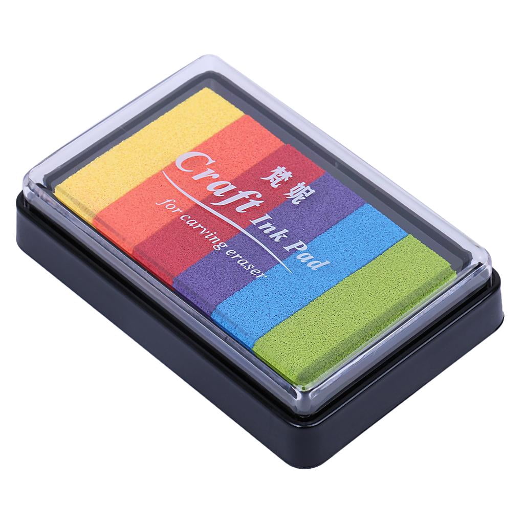 perfeclan 5xInk Pad Korea Stationery DIY Craft for Paper Wood Colorful Rainbow 5 5 Pcs