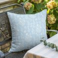 thumbnail image 3 of Throw Pillow Covers 24x24 Inch, Light Blue Botanical Decorative Pillow Cases for Couch Sofa Bed, Spring Summer Chic Wildflowers Cotton Linen Square Home Decor Pillowcases with Hidden Zipper, 3 of 9
