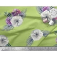 thumbnail image 2 of Soimoi Green Cotton Duck Fabric Leaves & Anemone Floral Print Fabric by Yard 42 Inch Wide, 2 of 3