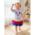 thumbnail image 5 of BemeyourBBs Toddler Baby Girl 4th of July Outfit Patriot Independent Day Summer Clothes Cute American Flag Short Sleeve T-shirt and Contrast Layered Tulle Tutu Skirts Set, 5 of 9