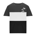 thumbnail image 4 of Mens Casual Pantalones Cortos Cuello Redondo Patchwork Impresión Suéter Blusa de Fitness, Camisetas para Hombre, 4 of 4