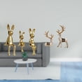 thumbnail image 2 of Juego de figuras de conejos y renos, estatuas de animales, centro de mesa, adorno, escultura para vitrina, estantería, decoración de sala de estar, 2 of 8
