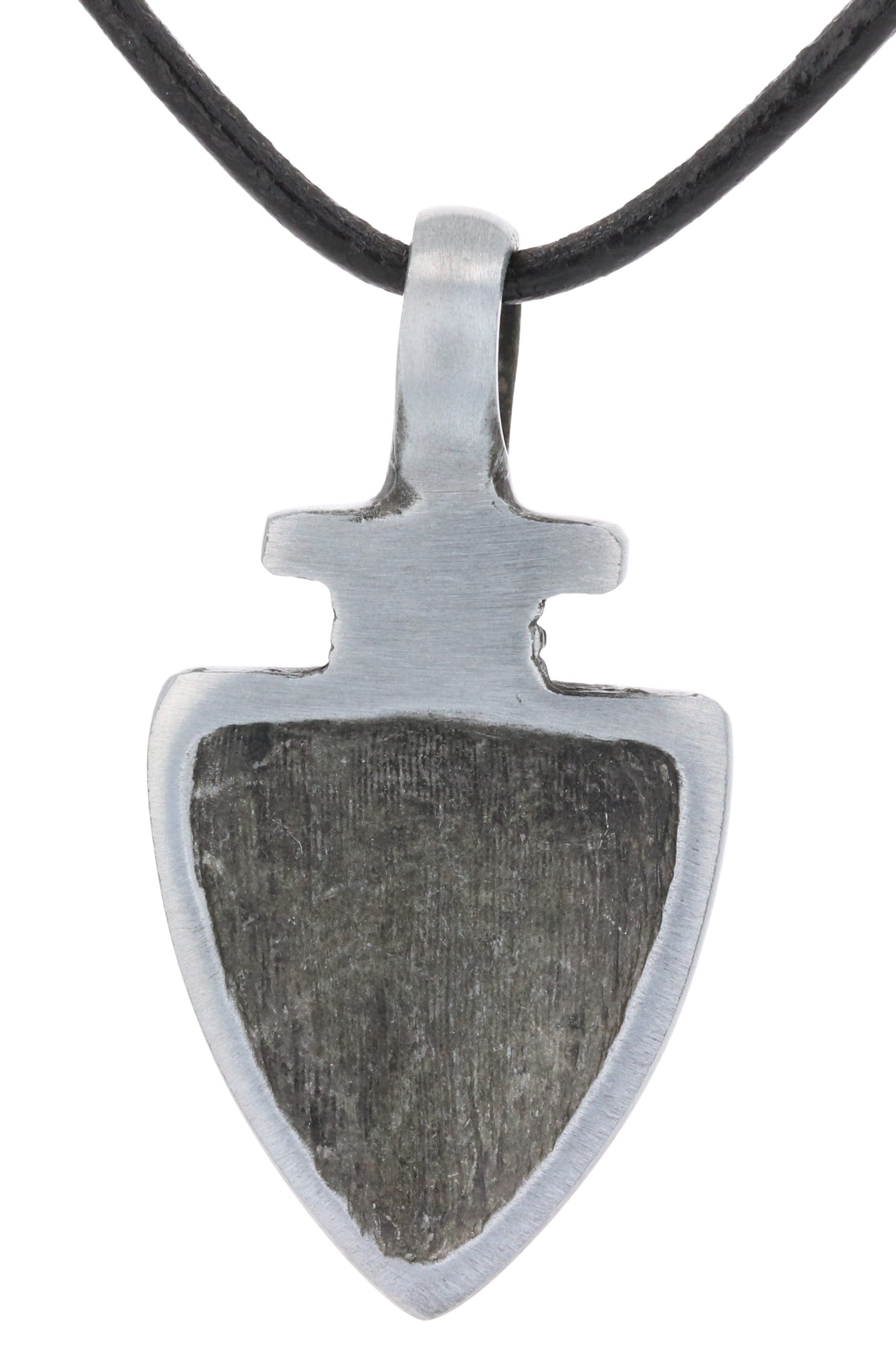 Jewelry Trends Pewter Men's Eagle Arrowhead Shaped Pendant with 18 Inch Black Leather Cord Necklace
