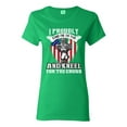 thumbnail image 1 of Ladies I Proudly Stand For The Flag And Kneel For The Cross DT T-Shirt Tee, 1 of 2