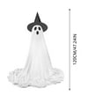 thumbnail image 3 of 2pcs Light-up Halloween Decorations Outdoor, Spooky Ghost Halloween Decor with Witch Hat and LED Lights for Front Porch Yard Garden Party Home Decor, 3 of 5