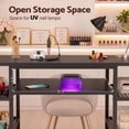 thumbnail image 4 of Advwin Modern Manicure Table with 3-Tier Nail Polish Rack, 4 Drawers & Open Storage Shelves, Reversible Nail Desk for Nail Tech, Professional Nail Station for Salon, Beauty, Spa & Home Studio, Black, 4 of 9