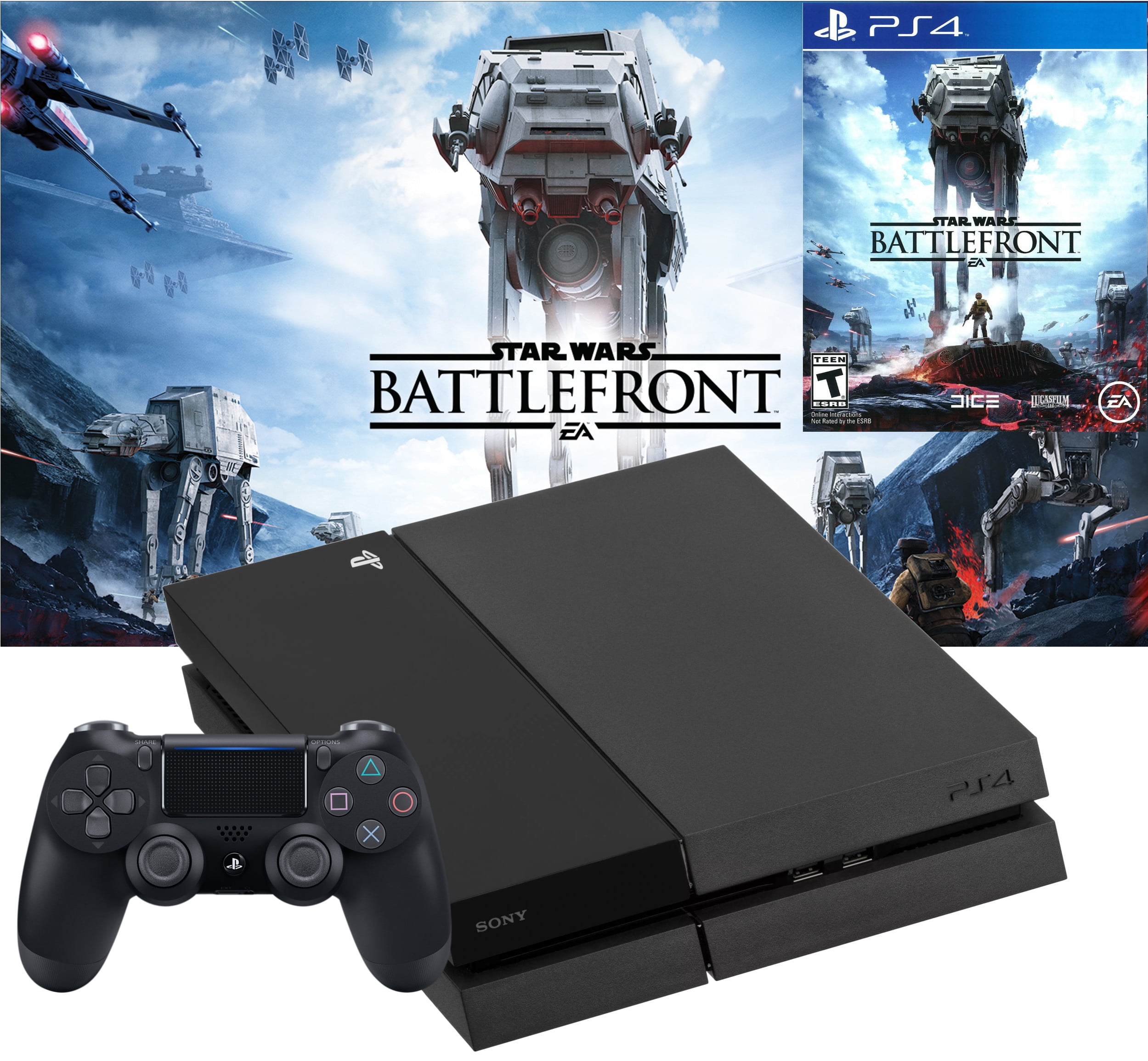 Refurbished PlayStation 4 PS4 500GB Console with Star Wars Battlefront Bundle