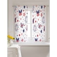 thumbnail image 3 of 4th of July Curtains 45 Inch Length,Sheer Curtains for Bedroom Living Room Window Butterfly Star Blue Red Fireworks Independence Day Voile Drapes Kitchen Curtains Small Half Window 52"x45" 2 Panels, 3 of 7
