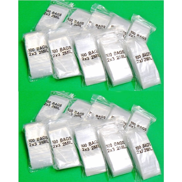 iMBAPrice 2000 - (2'' x 3'') Clear Reclosable Zipper Bags, Total 2000 Bags