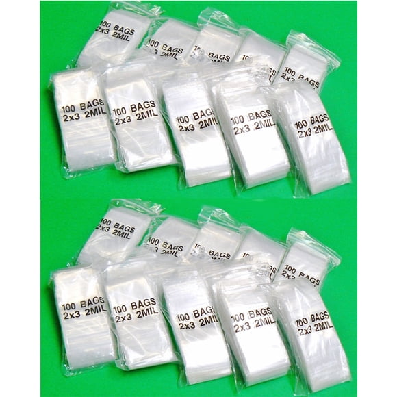 iMBAPrice 2000 - (2'' x 3'') Clear Reclosable Zipper Bags, Total 2000 Bags