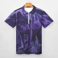 thumbnail image 3 of Purple Wolf Men Zipper T-shirt Summer Casual Short Sleeve T-shirt Top, 3 of 7