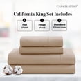 thumbnail image 4 of Casa Platino 100 Cotton Sheet Sets Cal King – Eco Friendly Sustainably Produced Cal King Sheets Set, Soft & Crisp Percale Weave, Easy Care, 15” Deep Pocket – Sepia Rose, 4 of 8
