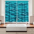 thumbnail image 2 of Ambesonne Vintage Beach Kitchen Curtains, Abstract Waves Art, 55"x39", Petrol Blue Dark Seafoam, 2 of 3