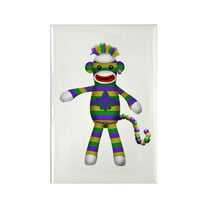 CafePress - Mardi Gras Sock Monkey Magnets - Rectangle Magnet, 2"x3" Refrigerator Magnet