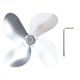 thumbnail image 1 of Aspas de ventilador de estufa, repuesto de aspas de ventilador para hogar de aleación de aluminio de 4 aspas para accesorios de ventilador de estufa, color plateado, 1 of 5