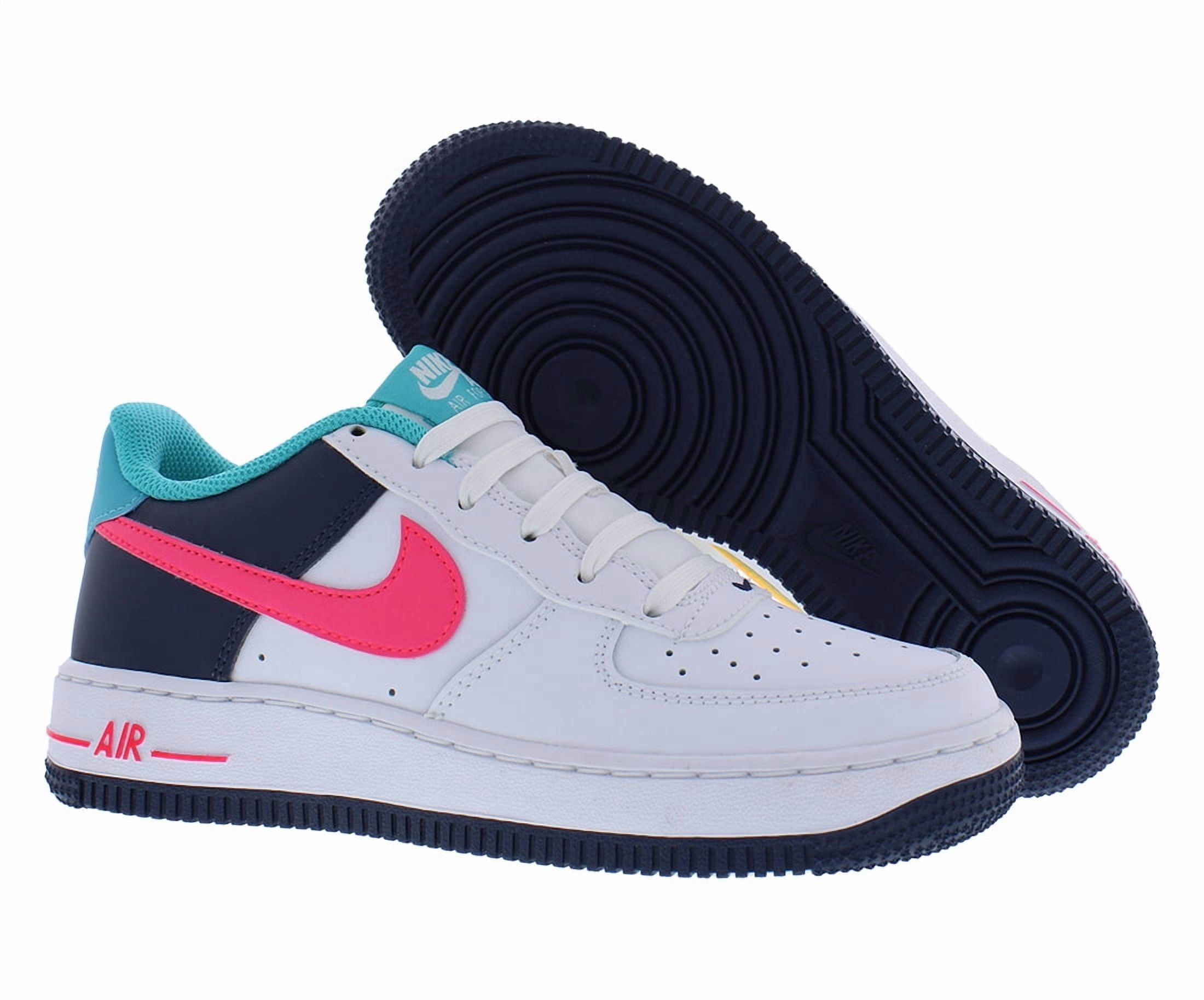 Nike Air Force 1 BG GS Boys Shoes Size 3, Color: White/Racer Pink/Thunder Blue