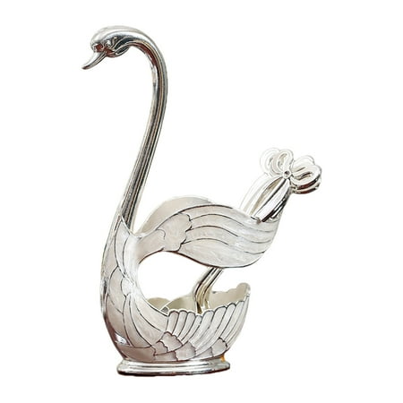 

CIYISON Cute Swan Dessert Spoon Fork Set Luxury Tableware Household Fruit Spoon Home Furnishing Swan Dessert Spoon Fork Set