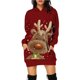 thumbnail image 1 of Otoño nueva ropa europea y americana vestido sudadera de manga larga falda con capucha con estampado de alces de Navidad, 1 of 5