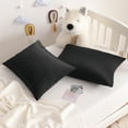thumbnail image 6 of Satin Super Soft Toddler Pillowcases with Hidden Zipper Closure, Luxury and Silky Travel Pillow Covers, 13" x 18", Black, 2 Pack, 6 of 6