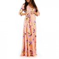 thumbnail image 4 of Maternity Wrap Dress Woman Print Wrap Dress Belt Multi-function Pregnant Dress, 4 of 9