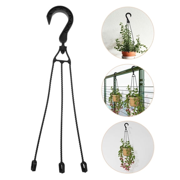 HEANUJJ 5Pcs Black Plastic Flower Pot Hangers for Home Shelves Balconies Easy Install