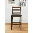 thumbnail image 6 of Home Design Posey 5-Piece Counter Set, Brown/Gray, Square table, Slat-back cushioned chairs, Comfortable seating, Sturdy legs, Modern minimalist style, Space-saving, 6 of 9