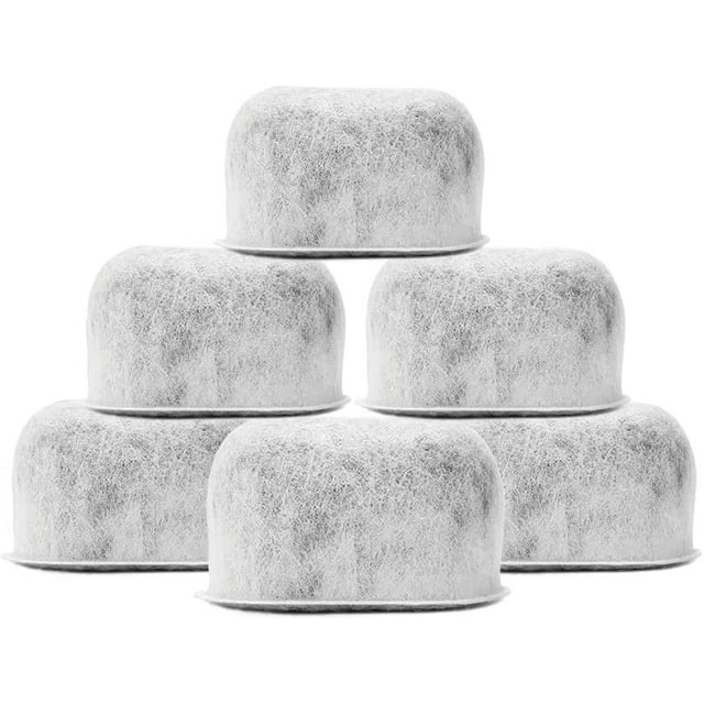 6-Pack Replacement Charcoal Water Filters Compatible with Breville BWF100 and Keurig Brewers - Premium Activated Charcoal Filters For All Breville Coffee Makers and Keurig 2.0 & 1.0 Machines