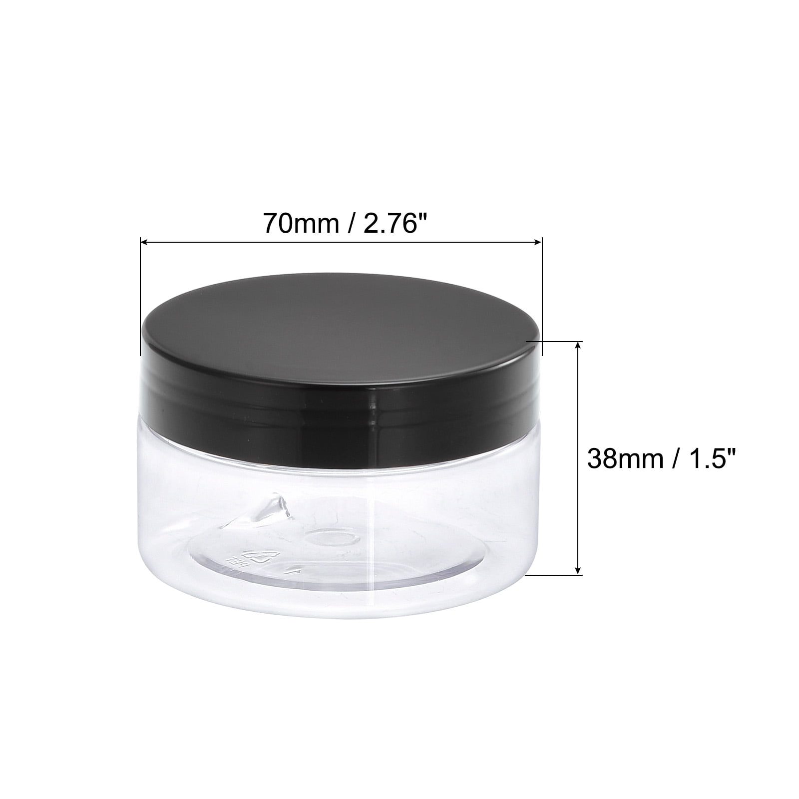 Unique Bargains Round Plastic Jars with Screw Top Lids 70mm x 38mm 2Pcs