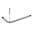 thumbnail image 4 of Utopia Alley Rustproof Wall Mounted Aluminum Double L Shaped Shower Curtain Rod 72" L x 31.7" W, with 24 Shower Hooks included & Ceiling Support , Wall Mounted, Black, 4 of 11