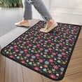 thumbnail image 4 of Black Daisy Flower Pattern Door Rugs,Washable Non Slip Door Mats Indoor,Decorative Door Mats,Entry Mat Indoor for Entrance,Bedroom,Kitchen,Bathroom,30"x17", 4 of 6