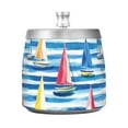thumbnail image 7 of Yayeee Ashtray with Lid for Cigarette Smokeless Stainless Steel Home Ash Holder, Green Sailboats, 7 of 7