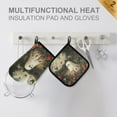 thumbnail image 4 of Yayeee Oven Mitts and Pot Holder Set of 2 Heat Resistant Kitchen Gloves Baking Hot Pad, Ghost in Strawberry Fields, 4 of 5