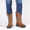 thumbnail image 4 of Traditional Country Boot Embroidered Square Toe Boots Chunky Heel Distressed Work boots, 4 of 8