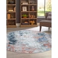 thumbnail image 3 of Unique Loom Kamala Washable Collection Area Rug - cloud 9 (3' 3" Round Multi/Blue), 3 of 9