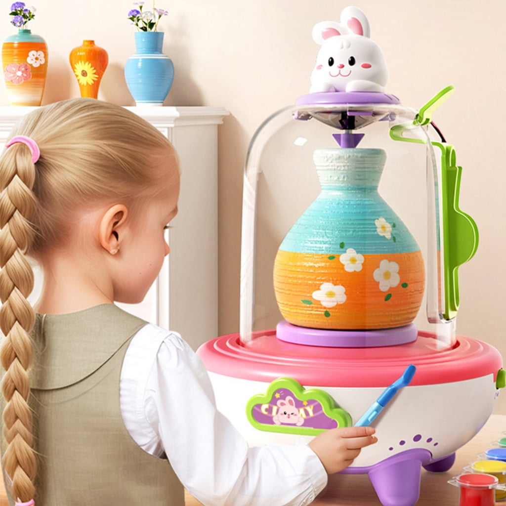 Miiottaa Electric Pottery Wheel Toy USB Power Craft Pottery Machine Toy For Kids Creative
