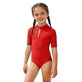 thumbnail image 5 of Girl Swimsuit Rash Guard Swimsuits Short Sleeve Zipper Bathing Suit Swim Suits Girls 14-15 Years, 5 of 5
