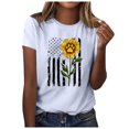 thumbnail image 2 of LSLJS Chemise Drapeau Américain Femme Décontractée Été Imprimée Manches Courtes Col Rond T-Shirt Ample Blouse Independence Day, 2 of 4