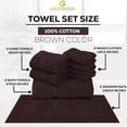 thumbnail image 2 of Gold Textiles Luxury 10 Piece Towel Set (Bath Mat 27x54, Hand Towel 16x30, Washcloth 13x13, Bath Mat 22x34) Ultra Plush Absorbent Cotton Towels For Bathroom (Chocolate Brown, 10 Piece Towel Set), 2 of 7