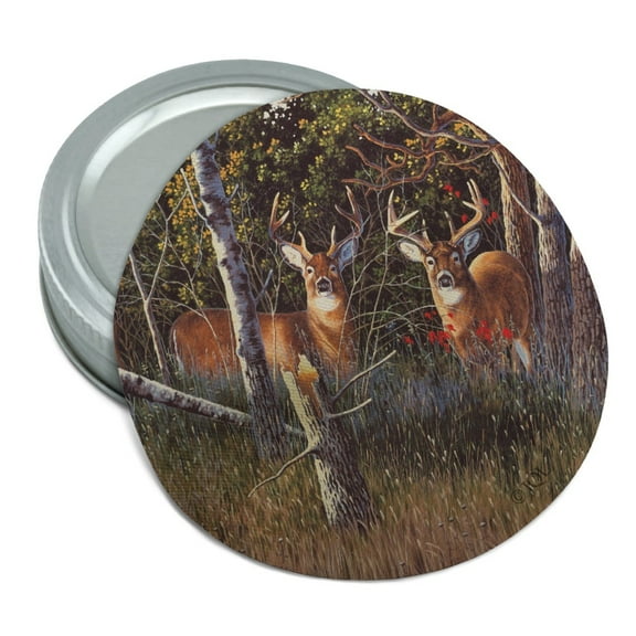 Deer in the Woods Round Rubber Non-Slip Jar Gripper Lid Opener