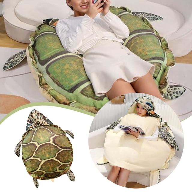 Turtle Doll Wearable Turtle Pillow Turtle Stuffed Animal Doll Suit Funny Dress Up Turtle For Children And Girlfriend (23.62 Inch) Silk Pillowcase Toddler Throw Pillows for Bed Pillowcase 12x18
