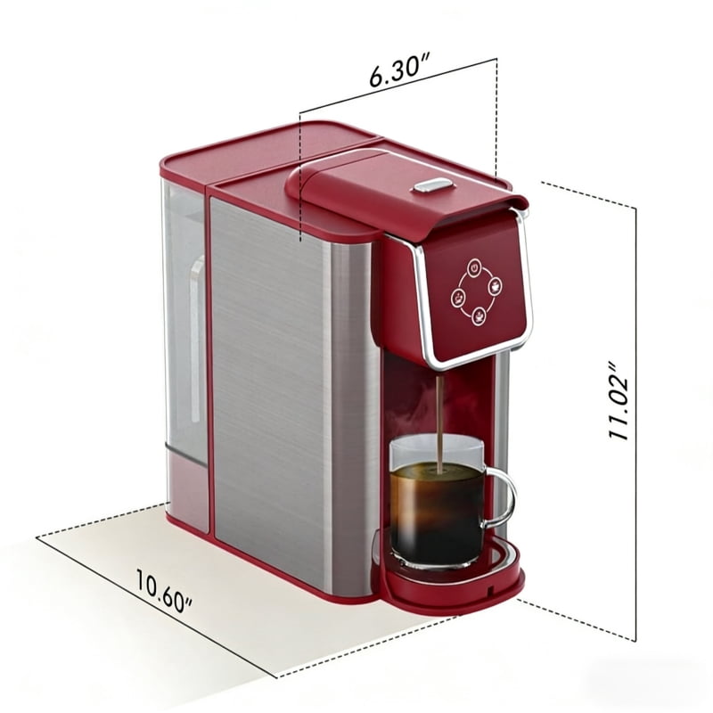 3 in 1 Single Serve Coffee Maker: Coffee Machine Compatible with K Cup Capsules & Grounds, Instant Coffee Pot, Tea Maker Brewer - Removable 50 Oz Water Reservoir, 120V 1150W, Black