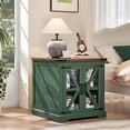 thumbnail image 5 of Joaxswe Farmhouse End Table Set of 2 for Living Room, Rustic Square Side table with Adjustable Shelf, Wood Nightstand for Bedroom, Olive Green, 5 of 7