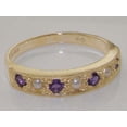 thumbnail image 6 of LBG Solid 10k .417 Yellow Gold Cultured Pearl and Amethyst Womens Band Ring - Sizes 4 to 12 Available, 6 of 6