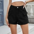 thumbnail image 2 of WAYUTE Women's Shorts Cargo Denim Shorts Summer Casual Vintage Loose Button Zipper Shorts, 2 of 8